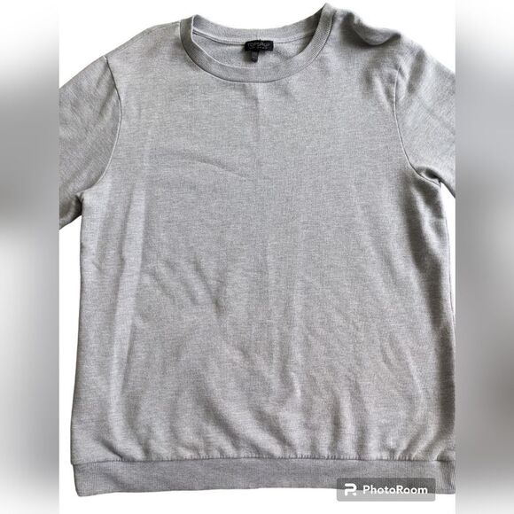 Women's Grey Topshop crew sweatshirt/ sweater basic solid color L casual size 10 - Picture 2 of 3
